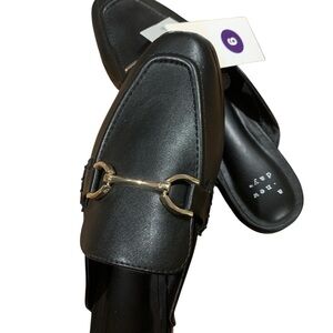 a new day Black Loafers with Gold Accent